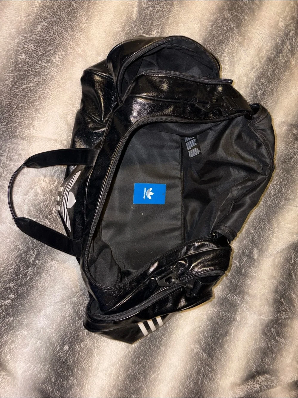 Black Leather Duffel Bag